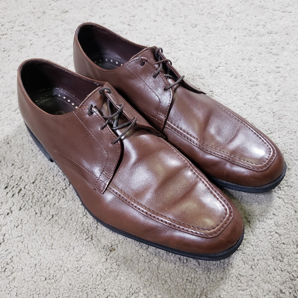 Allen Edmonds Tribeca Brown Leather Bicycle Toe Derby Shoes Mens 11 E